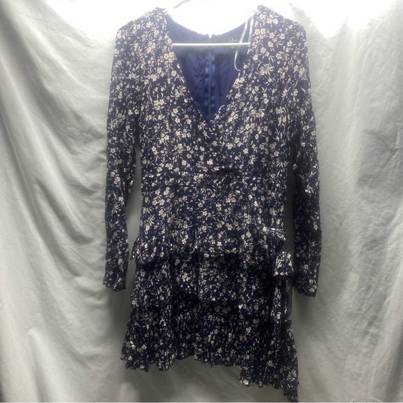 Lulus Mini Floral Ruffled Tier Dress sz M NWT - Picture 5 of 5